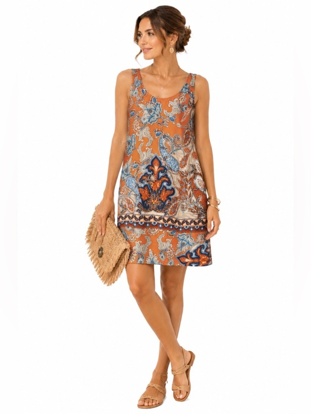 Lila Rose Floral MIDI Dress Sheath Bloomcore Sleeveless Lightweight Bohemian 10